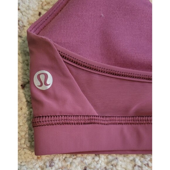 Lululemon Women's Sz 2 Mauve Dusty Rose Pink Sports Bra with Double Back Straps - Picture 3 of 4